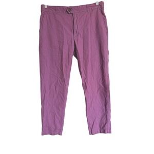Houston White x Target Mens Purple‎ Blue Checked Casual Pants Trousers Size L